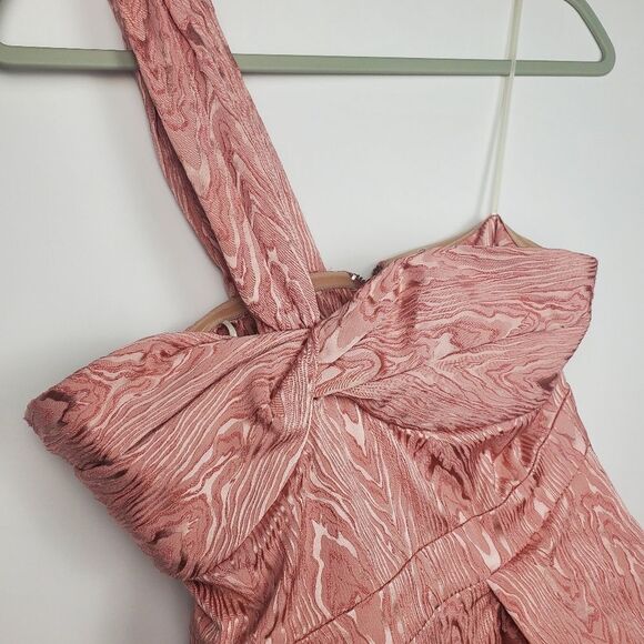 Veronica Beard Sufiana Moire One Shoulder Top Jacquard Blush Blouse Zip Back NWT - Picture 7 of 10